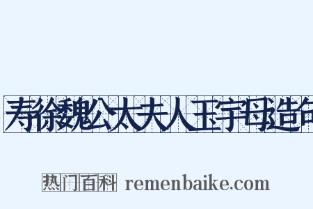 寿徐魏公太夫人玉宇母造句是什么意思的图片